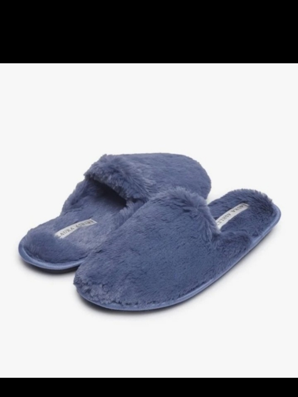 Laura Ashley Plush Memory Foam Slippers - Blue LG (8-9) BNWT SO